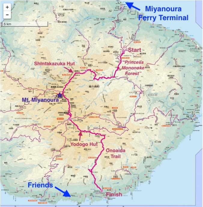Yakushima Hike Map