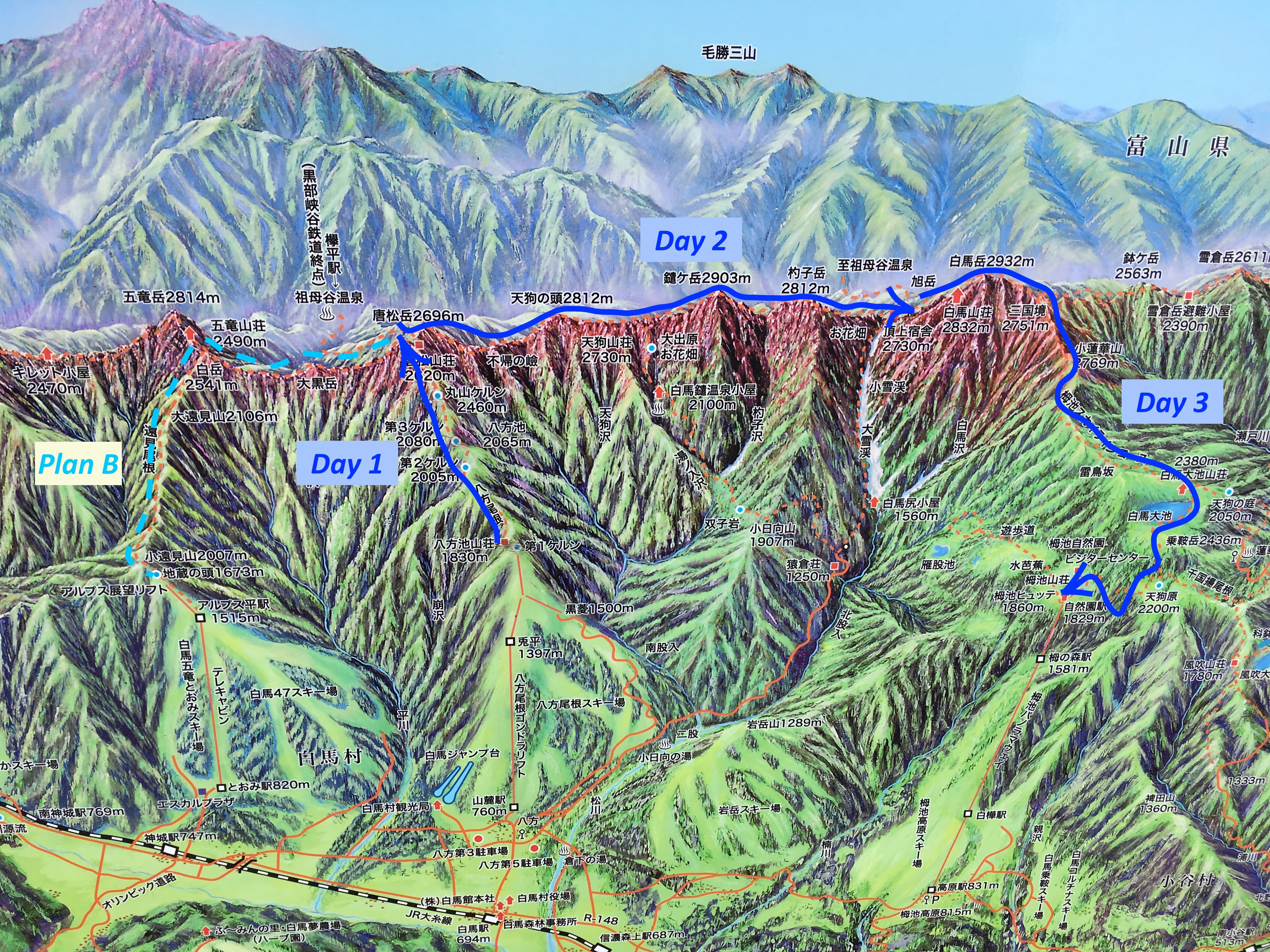 Hakuba hike map